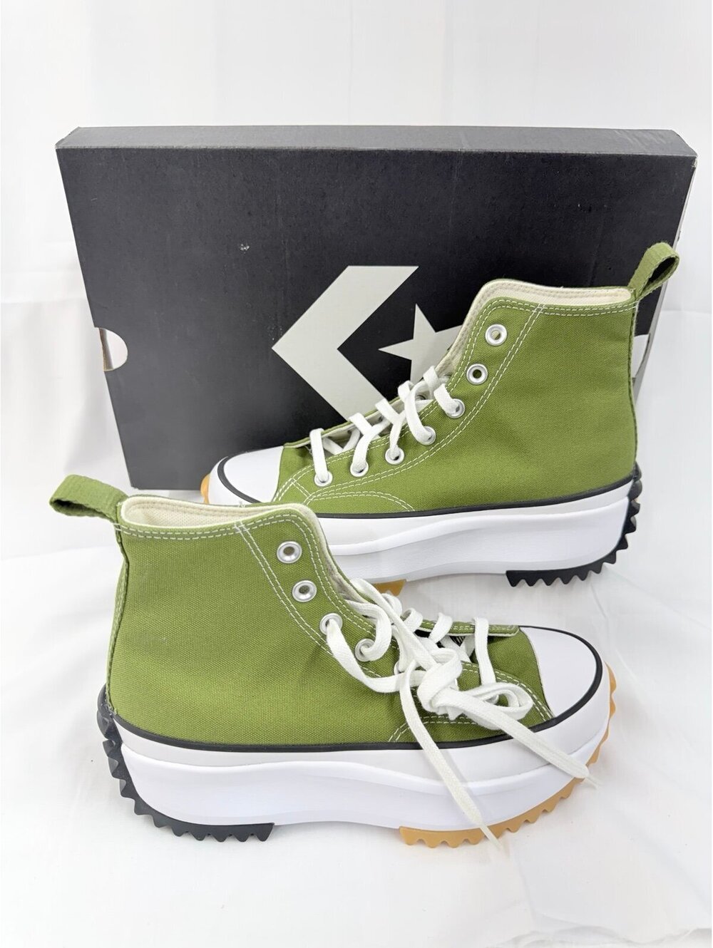 Converse A05700C Run Star Hike Platform Seasonal Trainer Green Womens US 7 - Picture 3 of 8